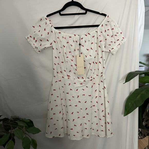 NWT Bec & Bridge Cherry Pie Short Sleeve Mini Dress Size 6 - Picture 3 of 9